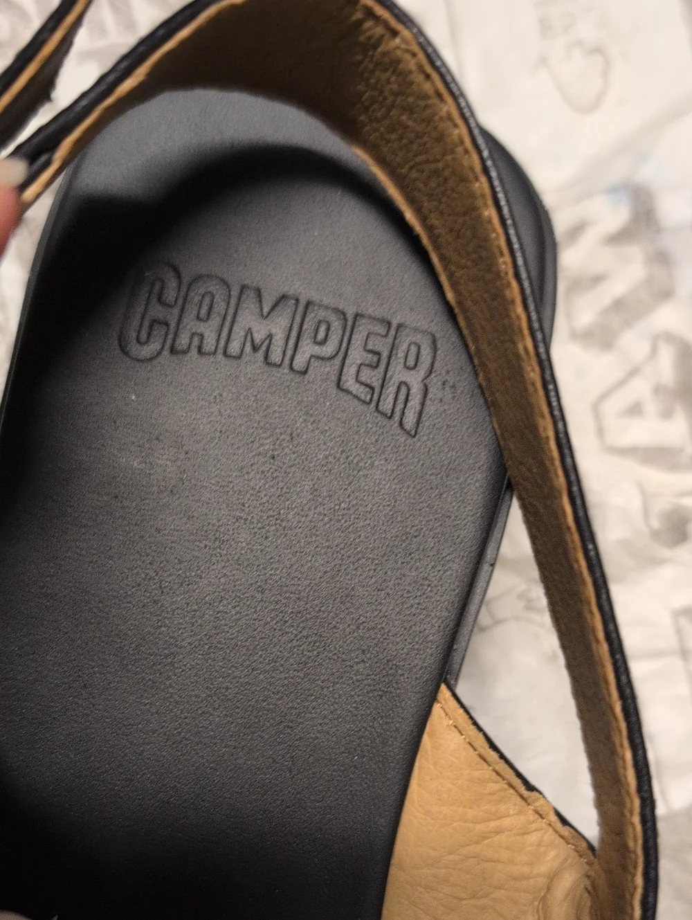 NWT Camper Black Slide Sandals